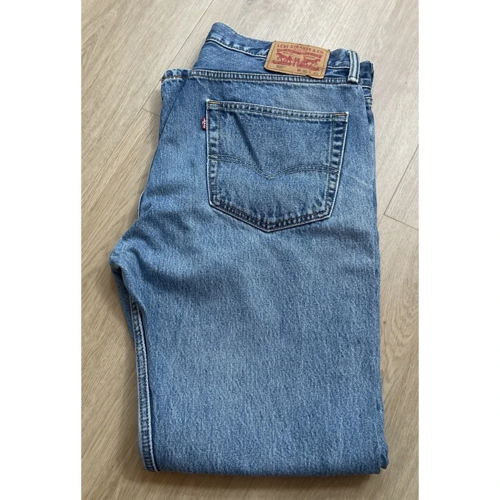 Levi's 505 Denim Jeans Men's 36x32 Regular Fit Straight Leg Light Wash Relaxed